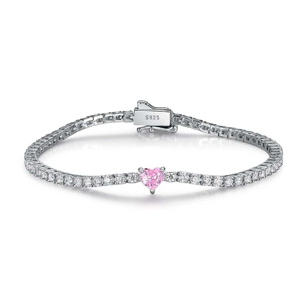 Heart-Center Moissanite Tennis Bracelet - Image 2