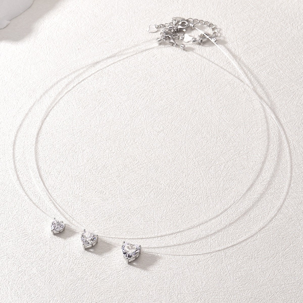 Floating Heart Moissanite Illusion Necklace - Image 2