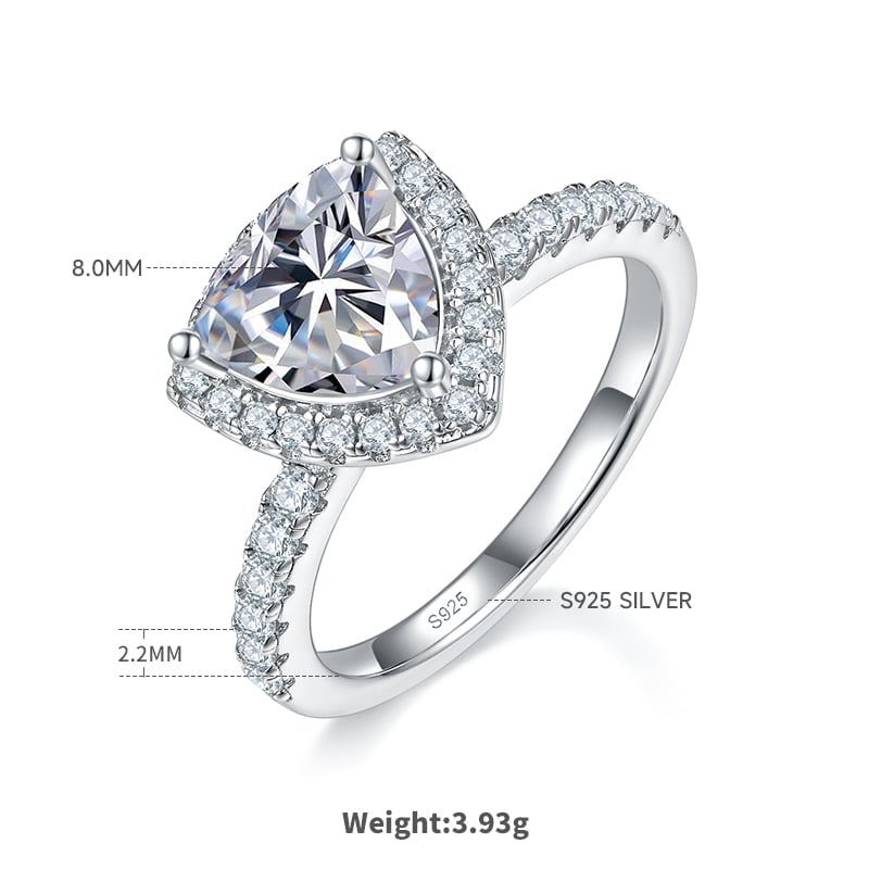 2ct Trillion-Cut Moissanite Halo Ring