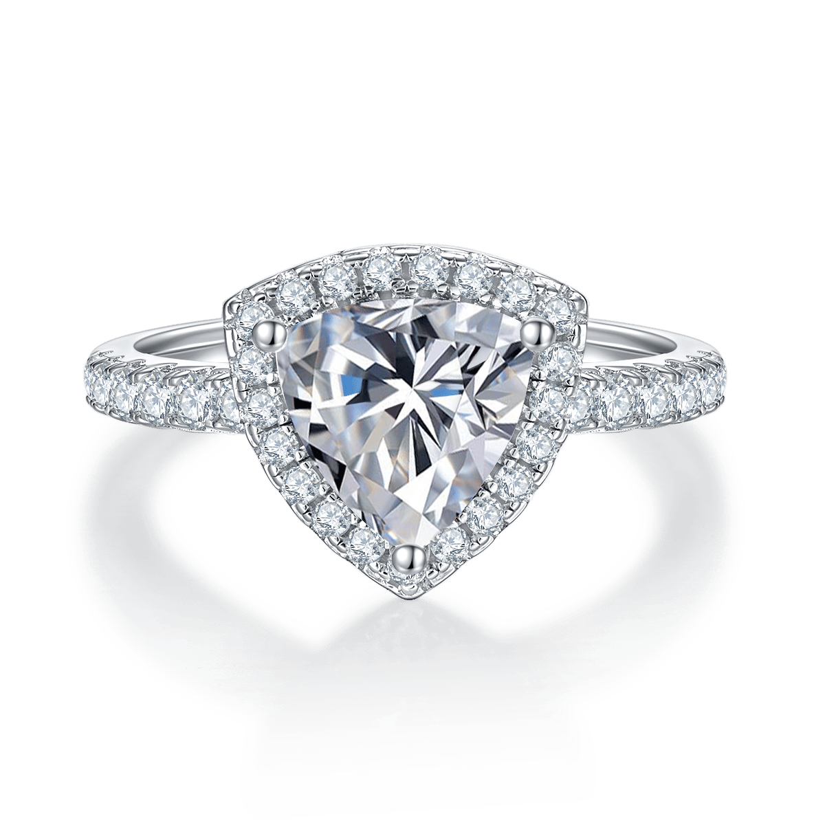 2ct Trillion-Cut Moissanite Halo Ring - Image 2