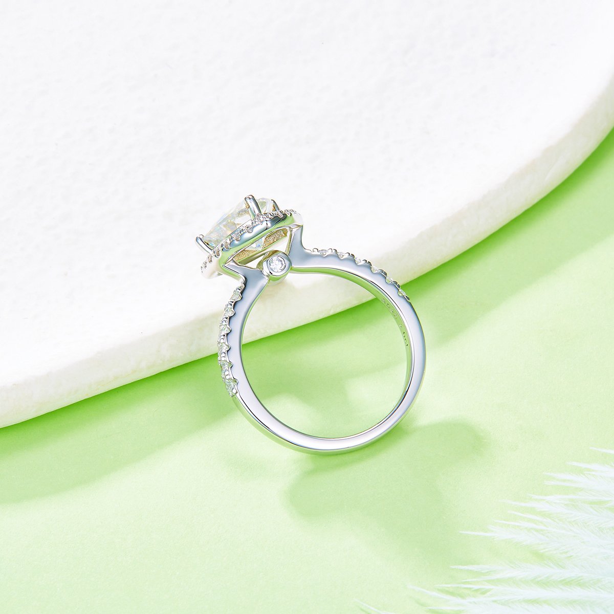 2ct Trillion-Cut Moissanite Halo Ring - Image 5