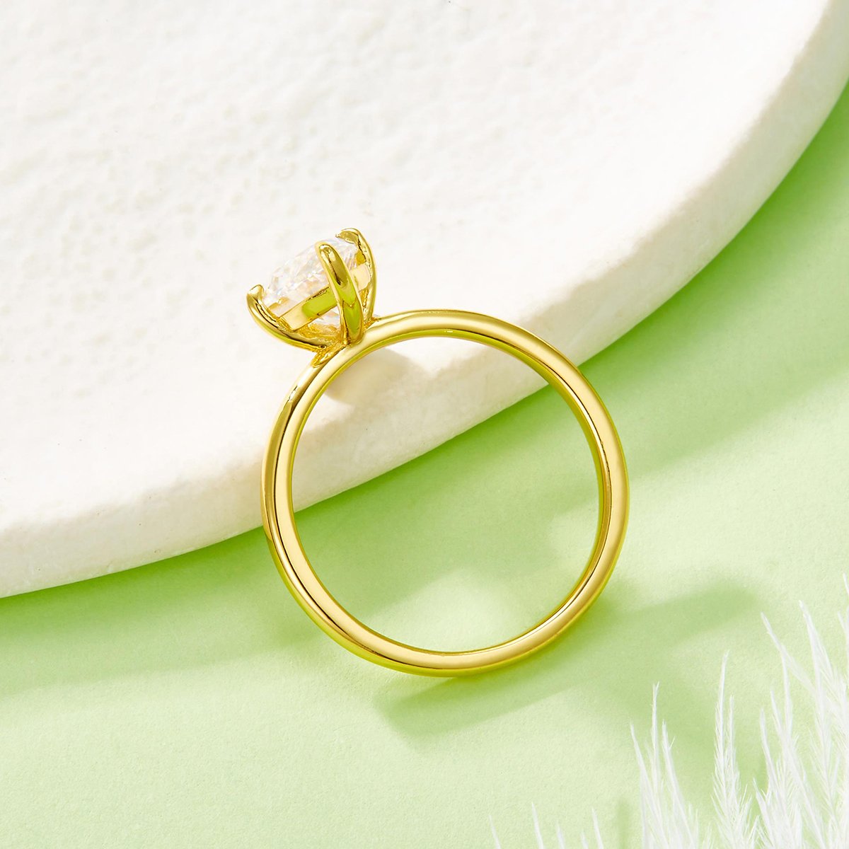 Marquise Moissanite Solitaire | 2ct DEW Yellow Gold - Image 3