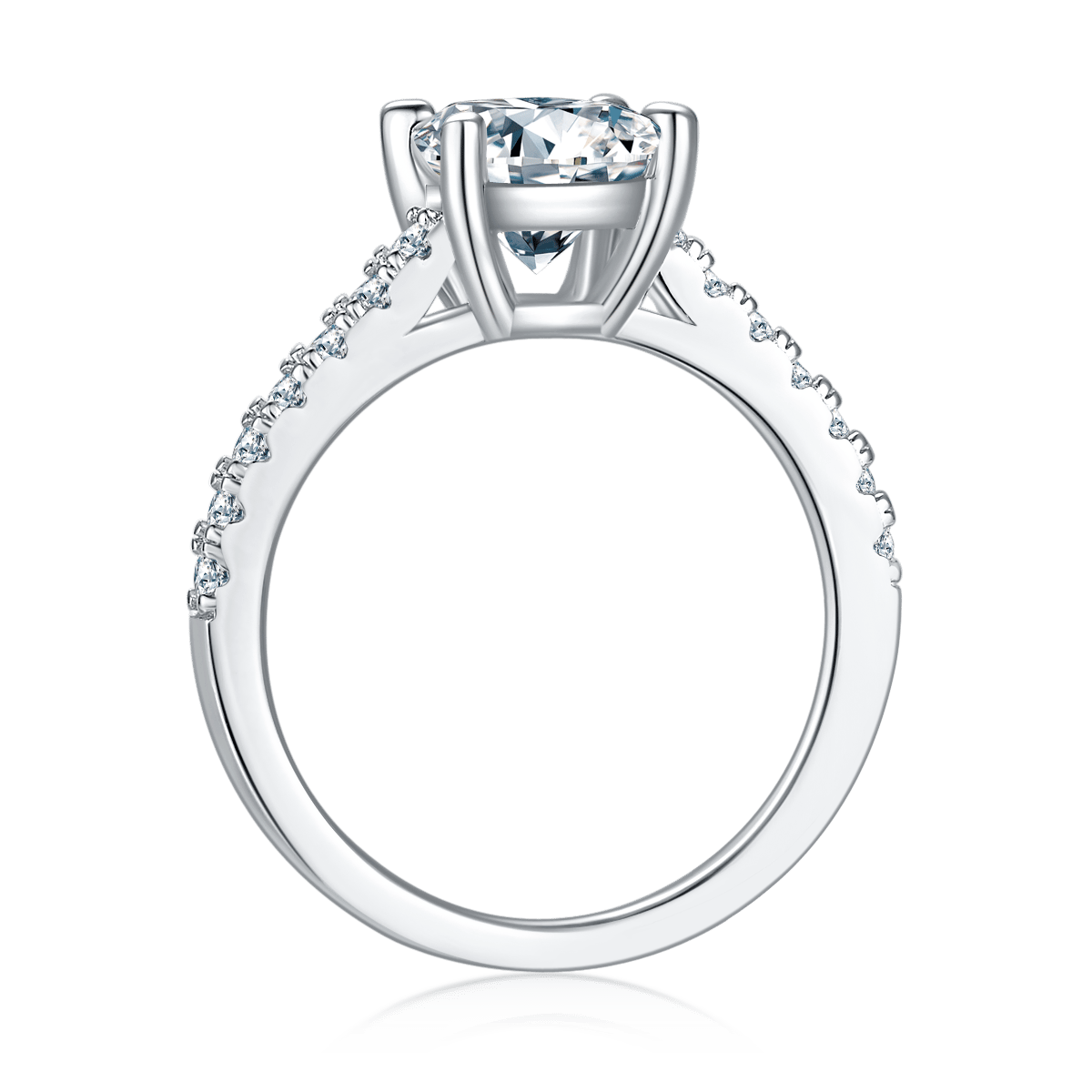 2ct Oval-Cut Moissanite Pavé Solitaire Ring - Image 3