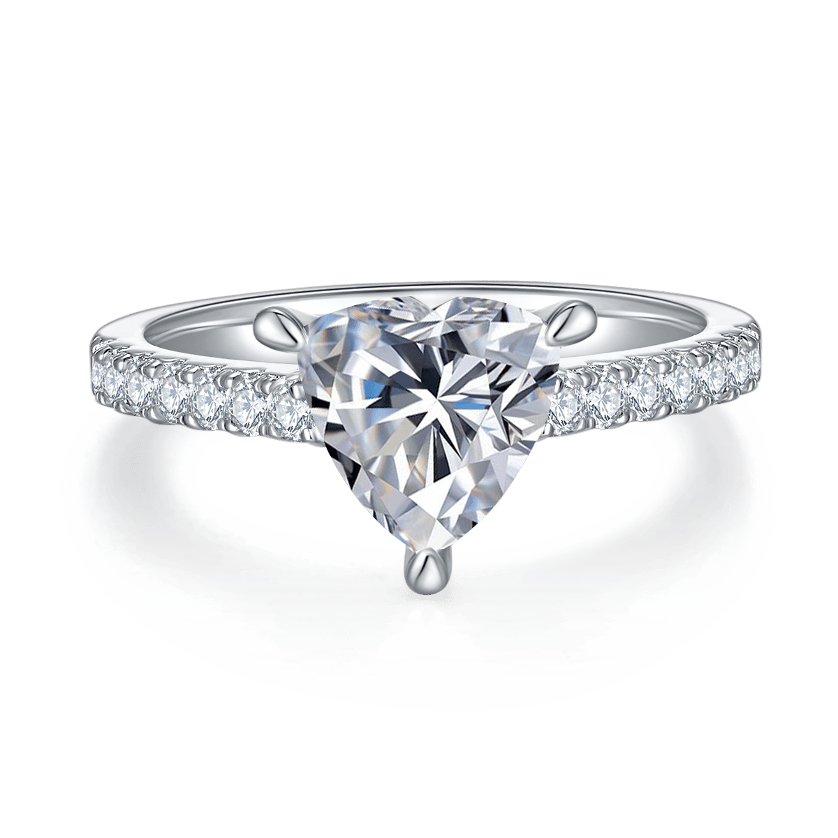 2ct Trillion-Cut Moissanite Pavé Solitaire Ring - Image 2