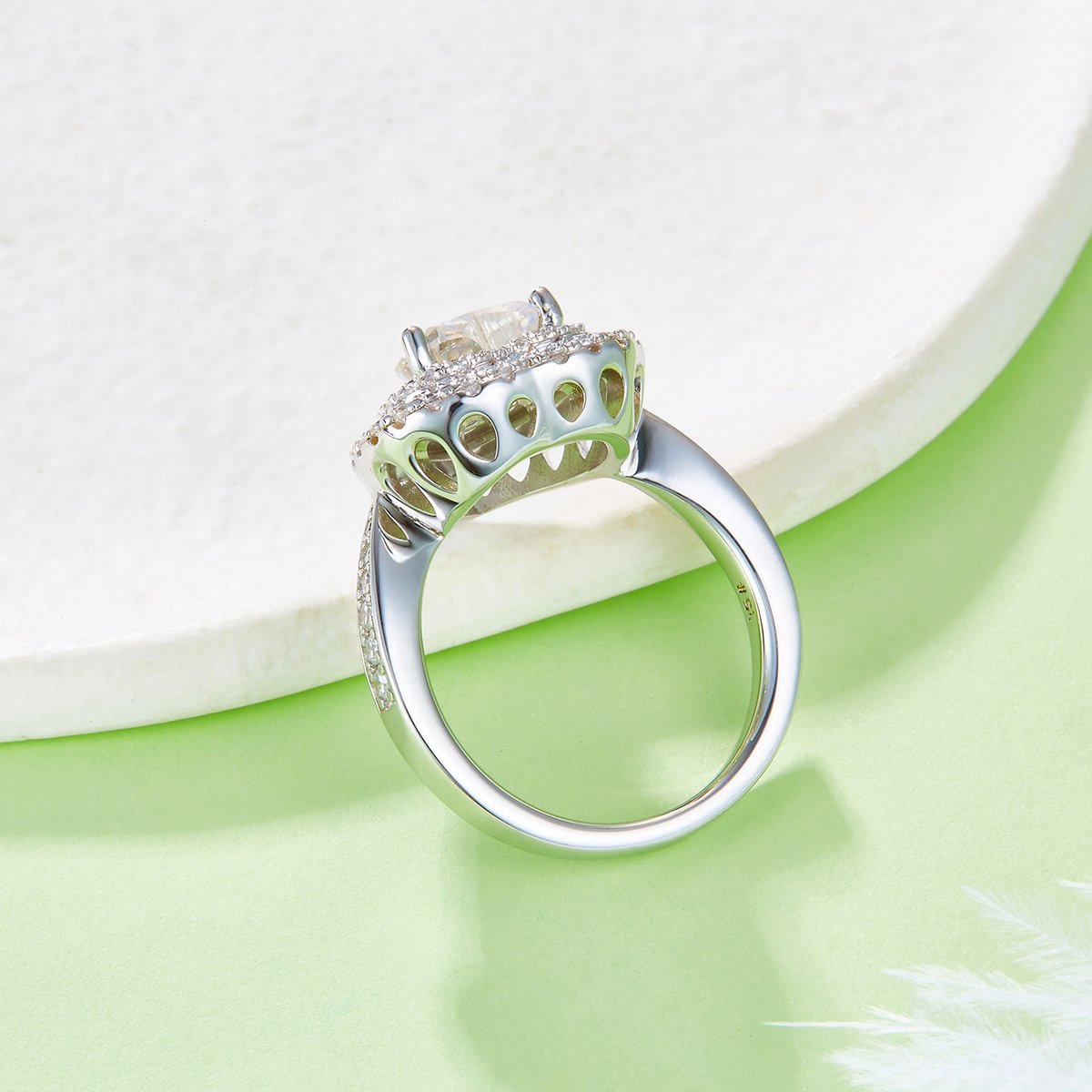 2ct Heart-Cut Moissanite Double-Halo Ring - Image 5