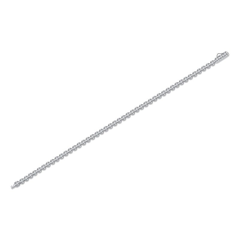 Classic Illusion-Set Moissanite Tennis Bracelet | 925 Silver, 18K White Gold - alternate view