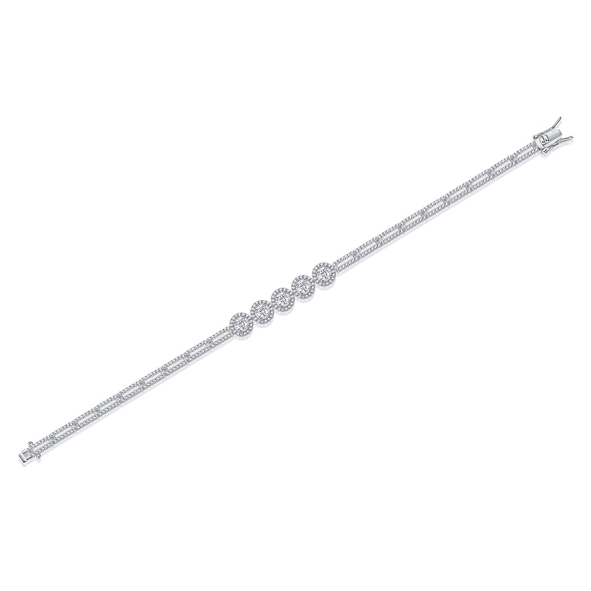 Halo Cluster Moissanite Bracelet - Image 2