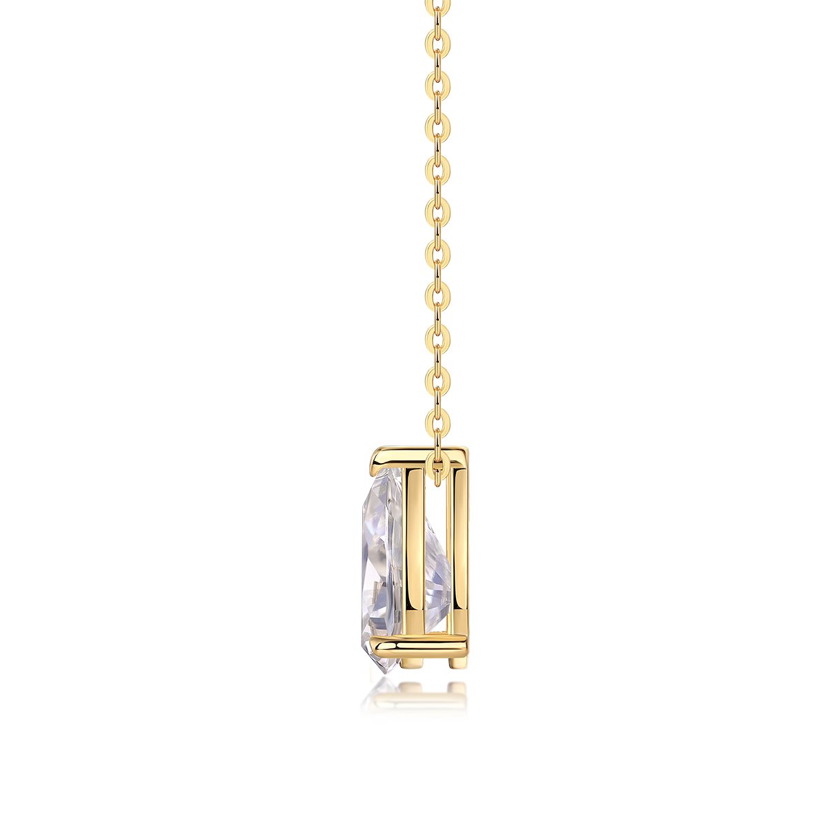 Pear-Cut Moissanite Solitaire Necklace | DEF VVS | 18K Gold-Plated Silver - Image 2