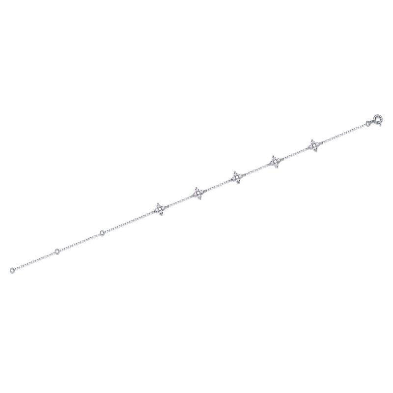 Four-Petal Clover Station Moissanite Bracelet - alternate view
