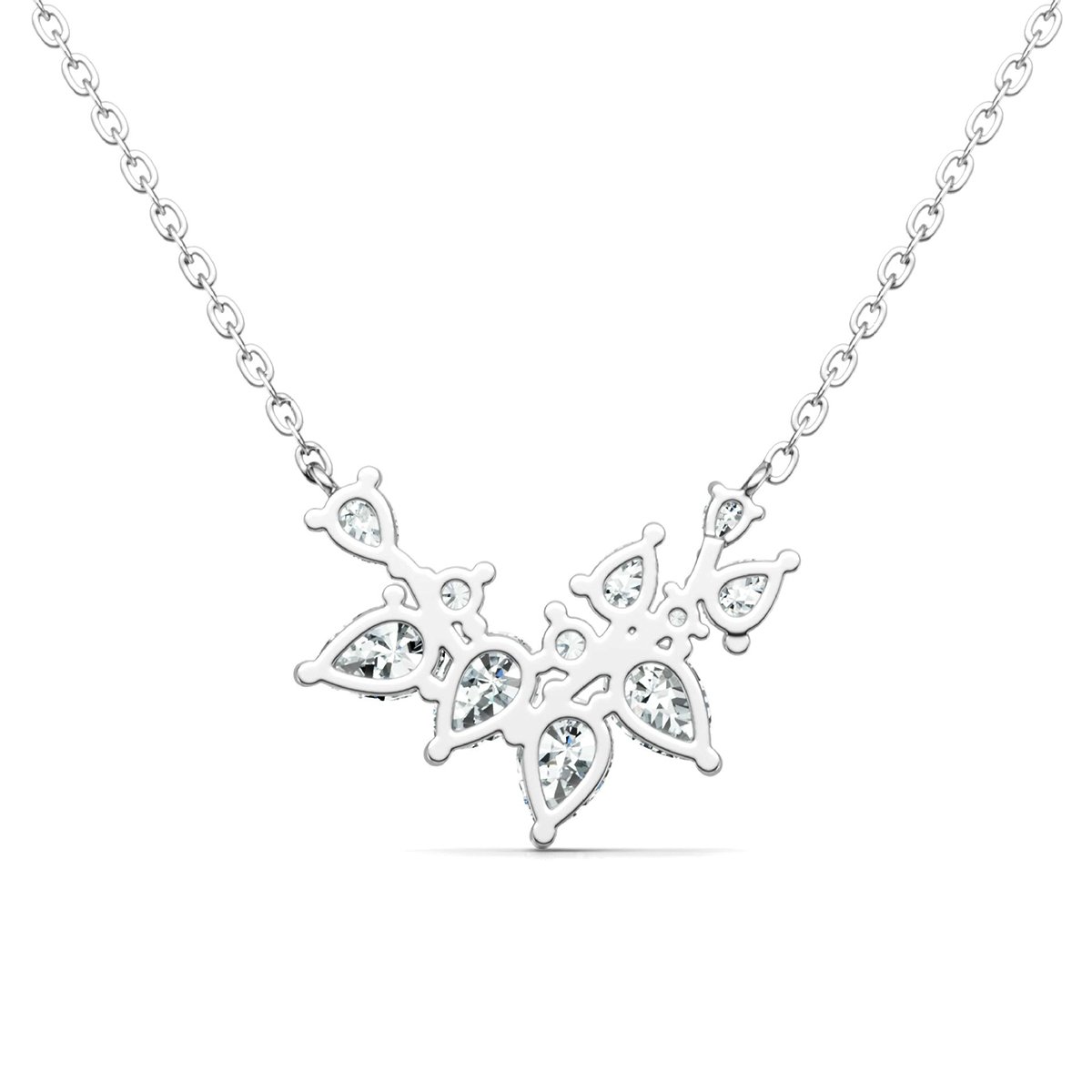 Moissanite Pear Cluster Scatter Necklace | 3.21ct DEW | 925 Silver - Image 3