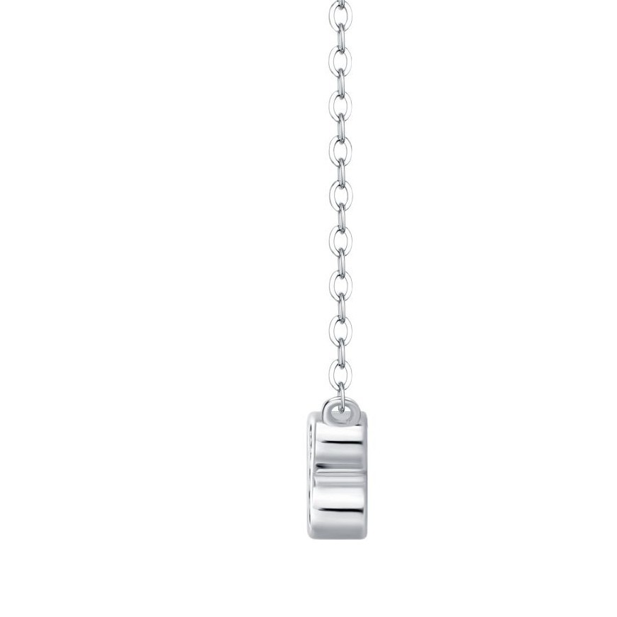 Three-Stone Bezel Moissanite Cluster Necklace - Image 2