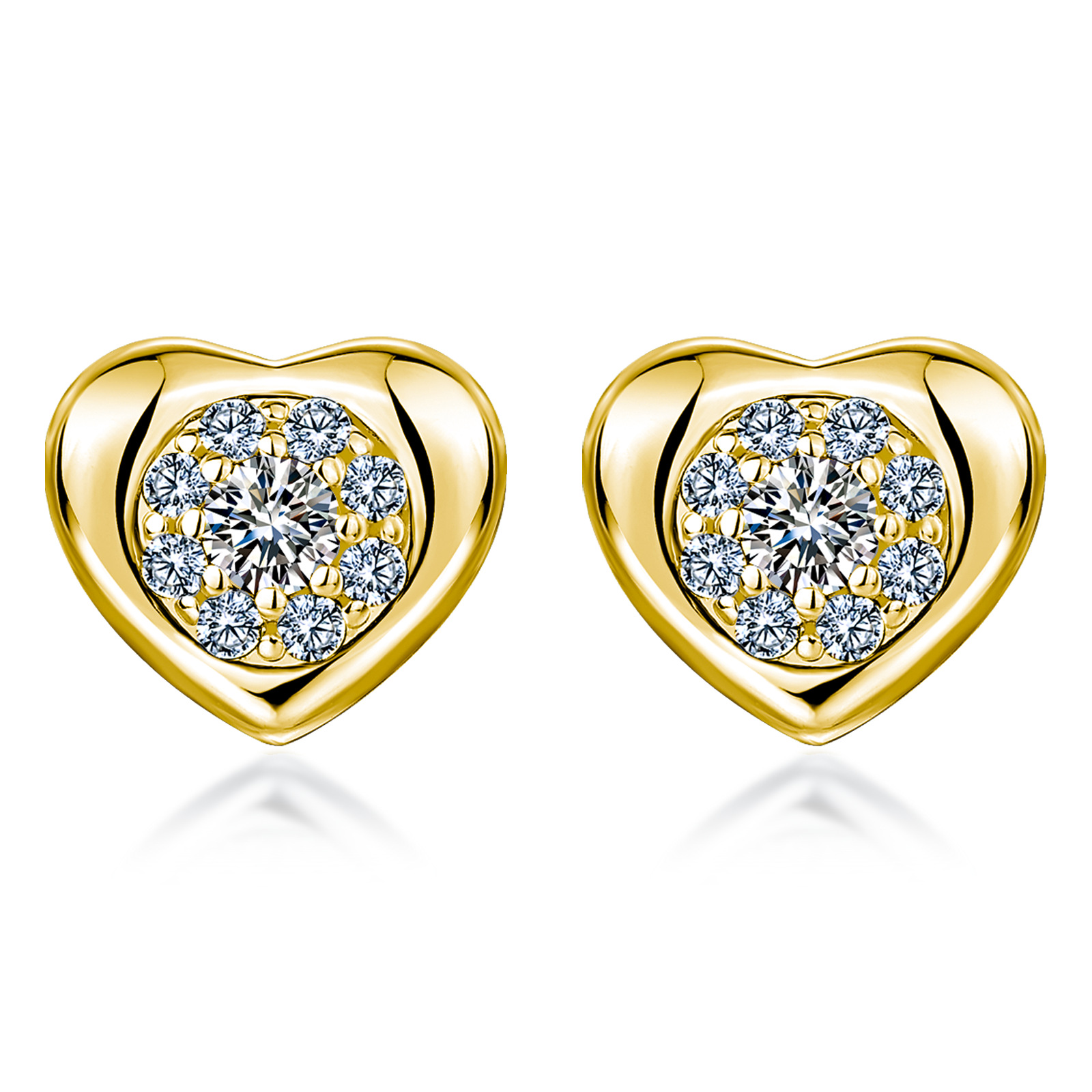 Moissanite Halo Heart Stud Earrings - Image 5