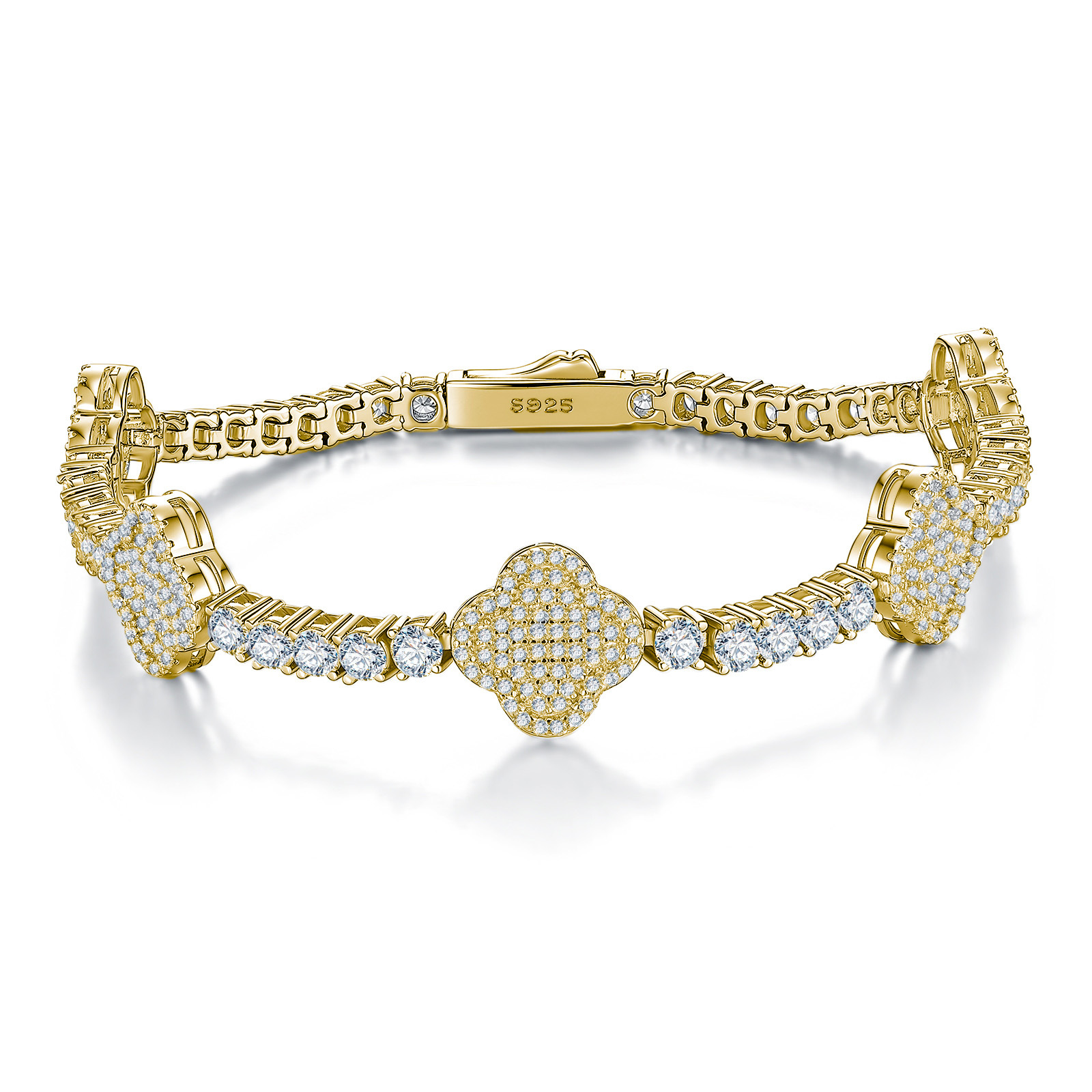 Moissanite Clover Pavé Tennis Bracelet - Image 2