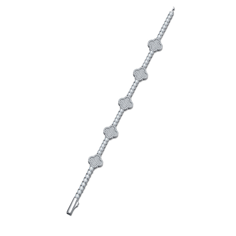 Moissanite Clover Pavé Tennis Bracelet - Image 5