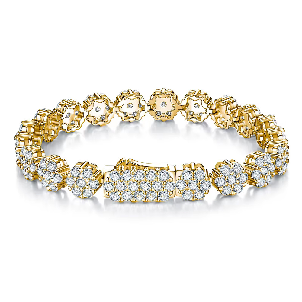 Floral Cluster Moissanite Tennis Bracelet - Image 2