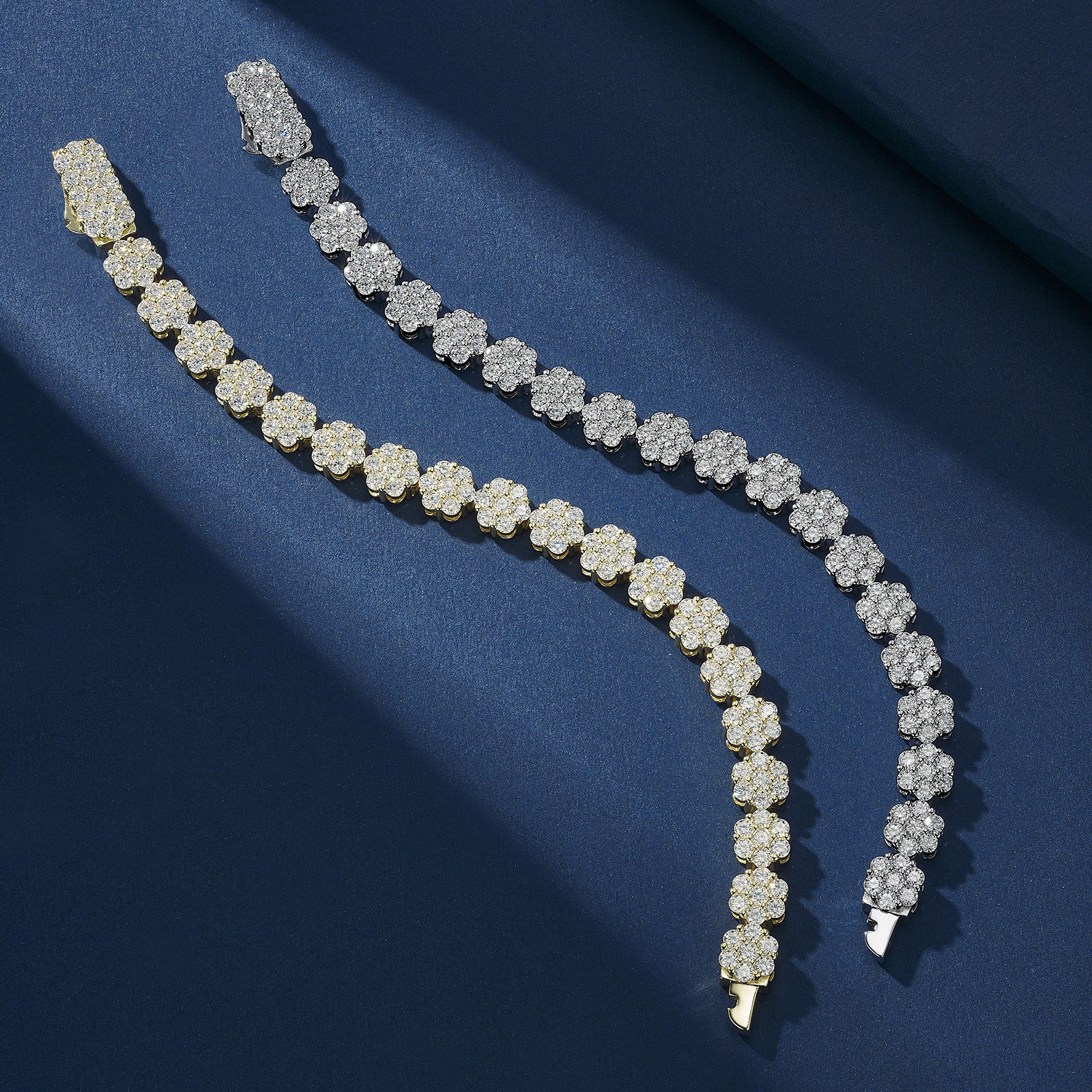 Floral Cluster Moissanite Tennis Bracelet - Image 3