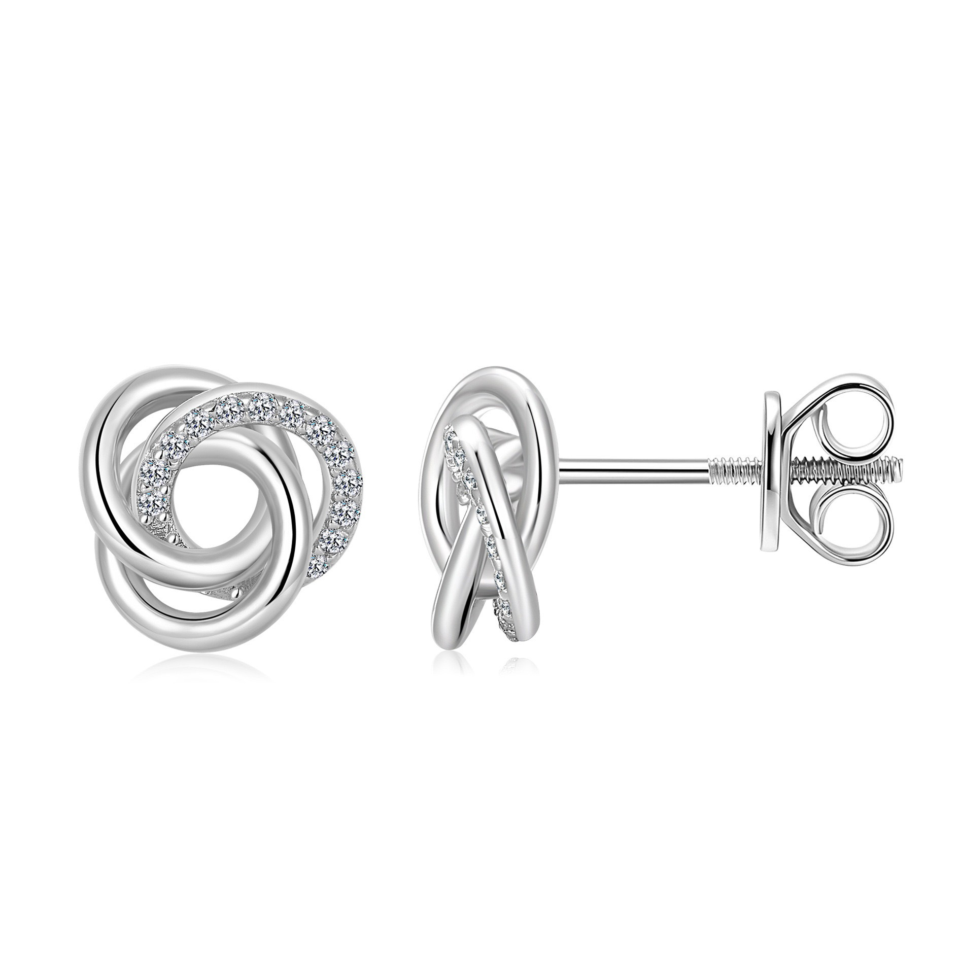 Love-Knot Pavé Moissanite Stud Earrings