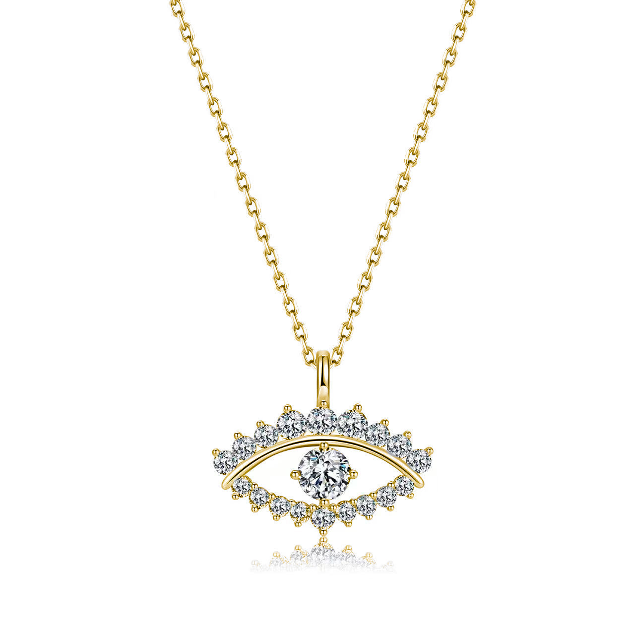 Moissanite Evil Eye Pendant Necklace - Image 2