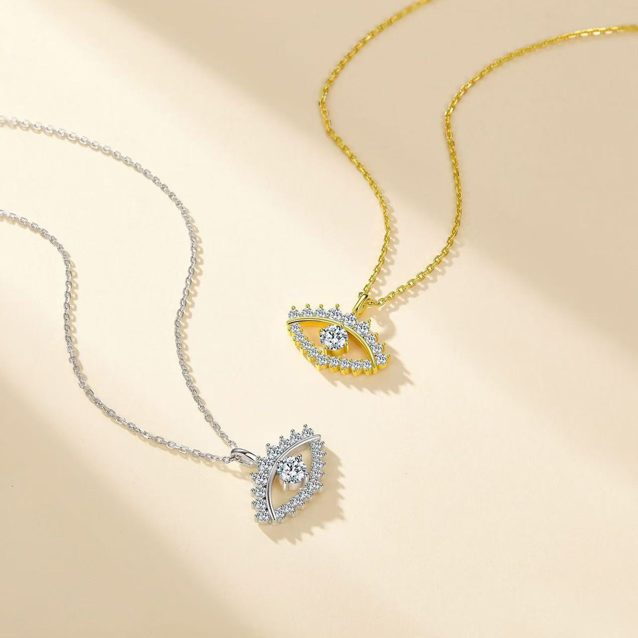 Moissanite Evil Eye Pendant Necklace - Image 3