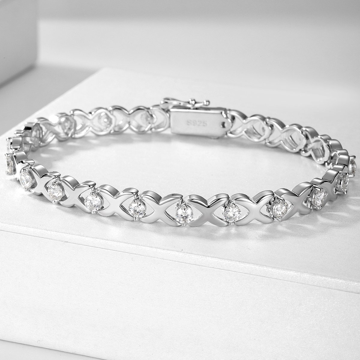 X-Link Moissanite Tennis Bracelet | 18K Gold-Plated 925 Silver - Image 3