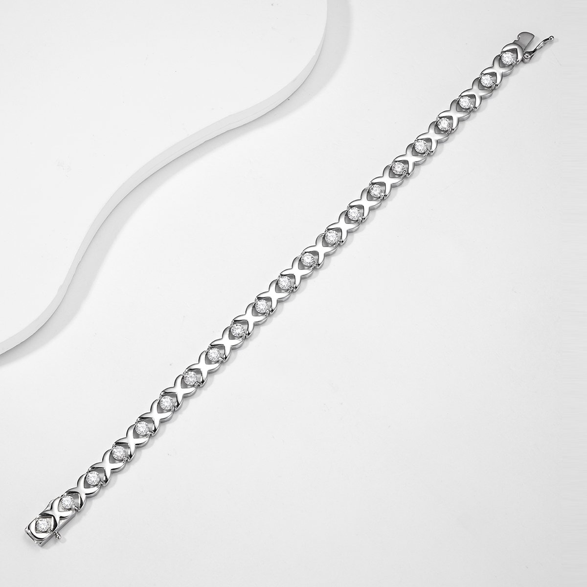 X-Link Moissanite Tennis Bracelet | 18K Gold-Plated 925 Silver - Image 4