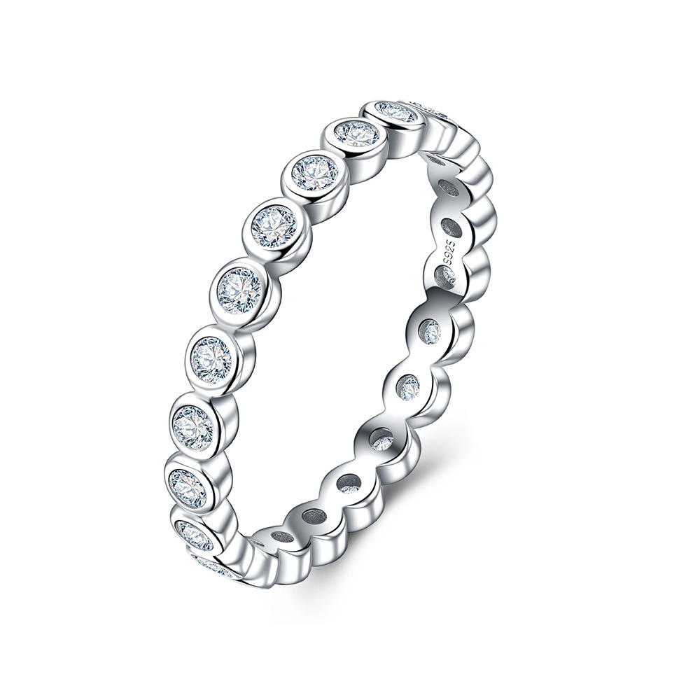 Bezel-Set Moissanite Eternity Band Ring