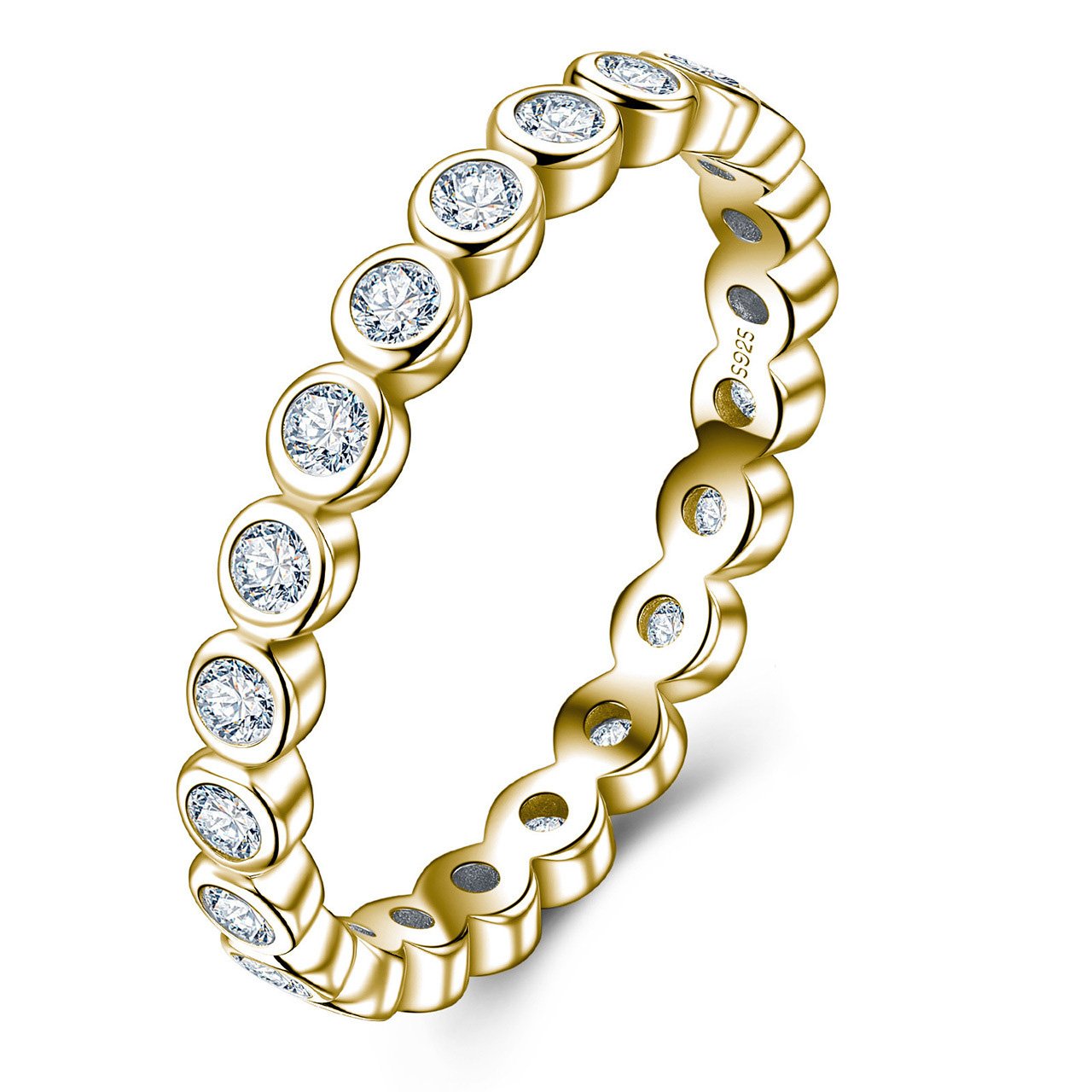 Bezel-Set Moissanite Eternity Band Ring - Image 2