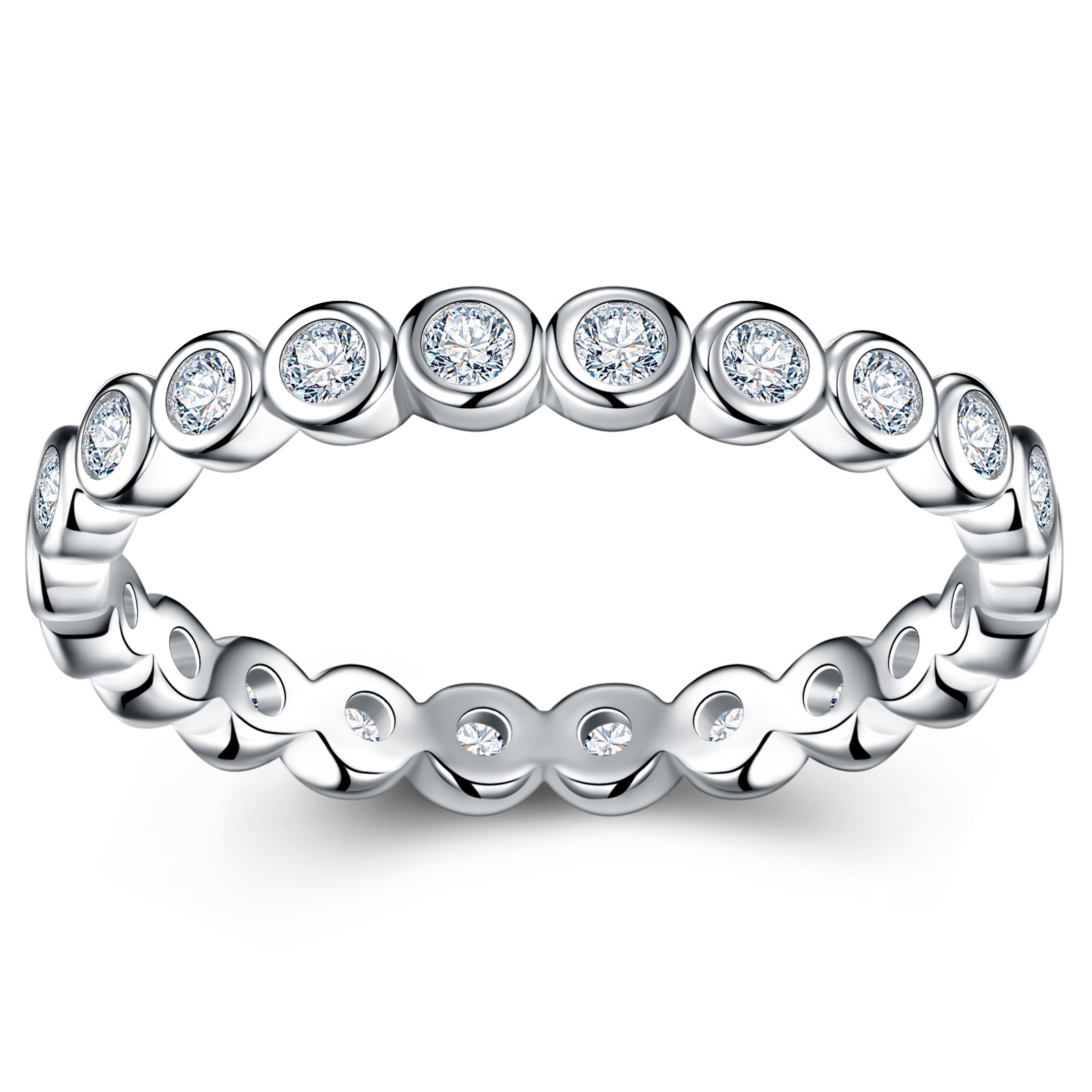 Bezel-Set Moissanite Eternity Band Ring - Image 3