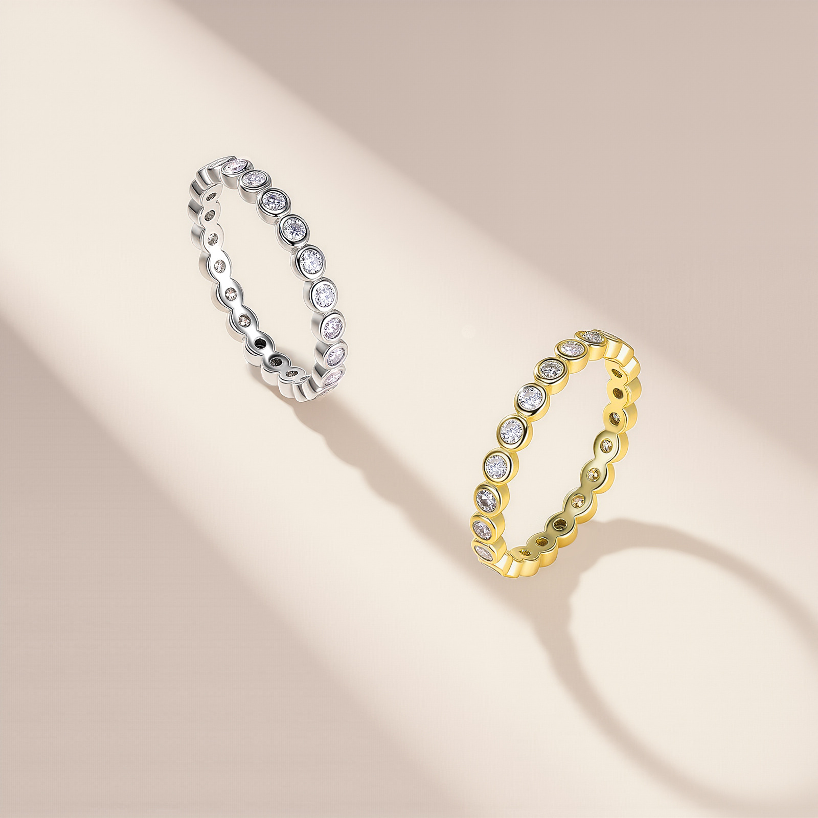 Bezel-Set Moissanite Eternity Band Ring - Image 4