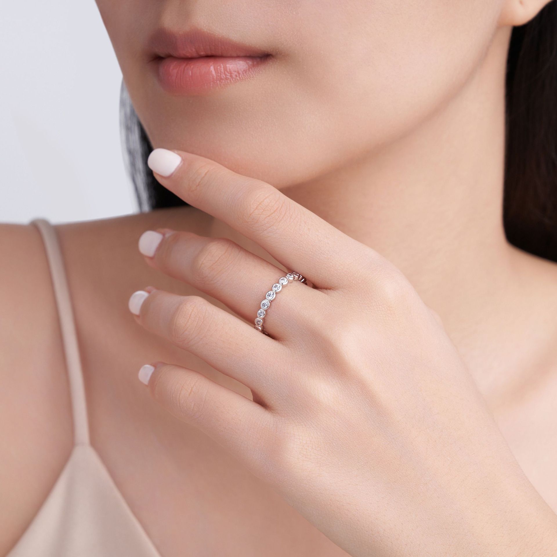 Bezel-Set Moissanite Eternity Band Ring - Image 6