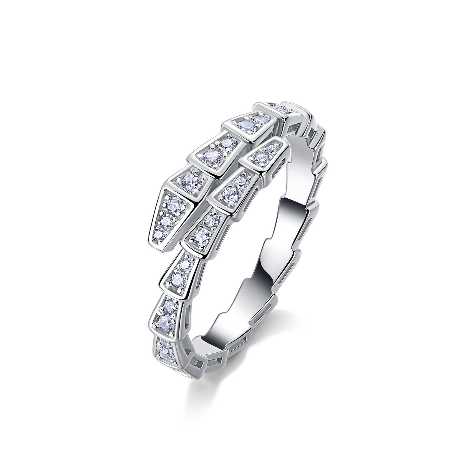 Moissanite Serpent Coil Wrap Ring