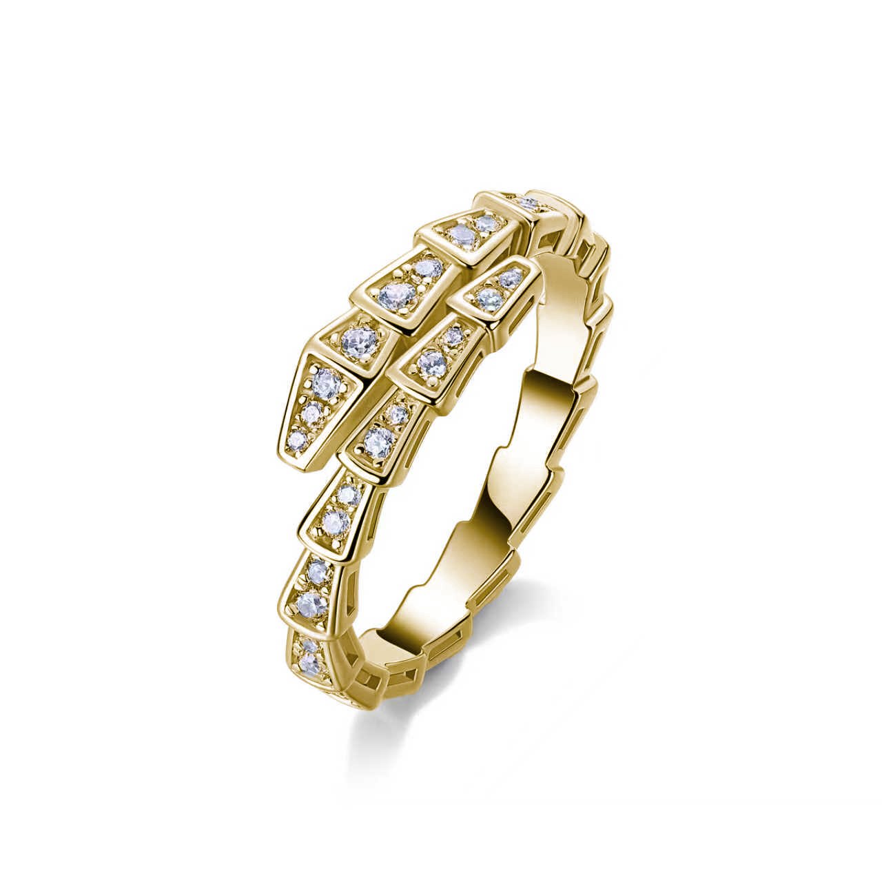 Moissanite Serpent Coil Wrap Ring - Image 2