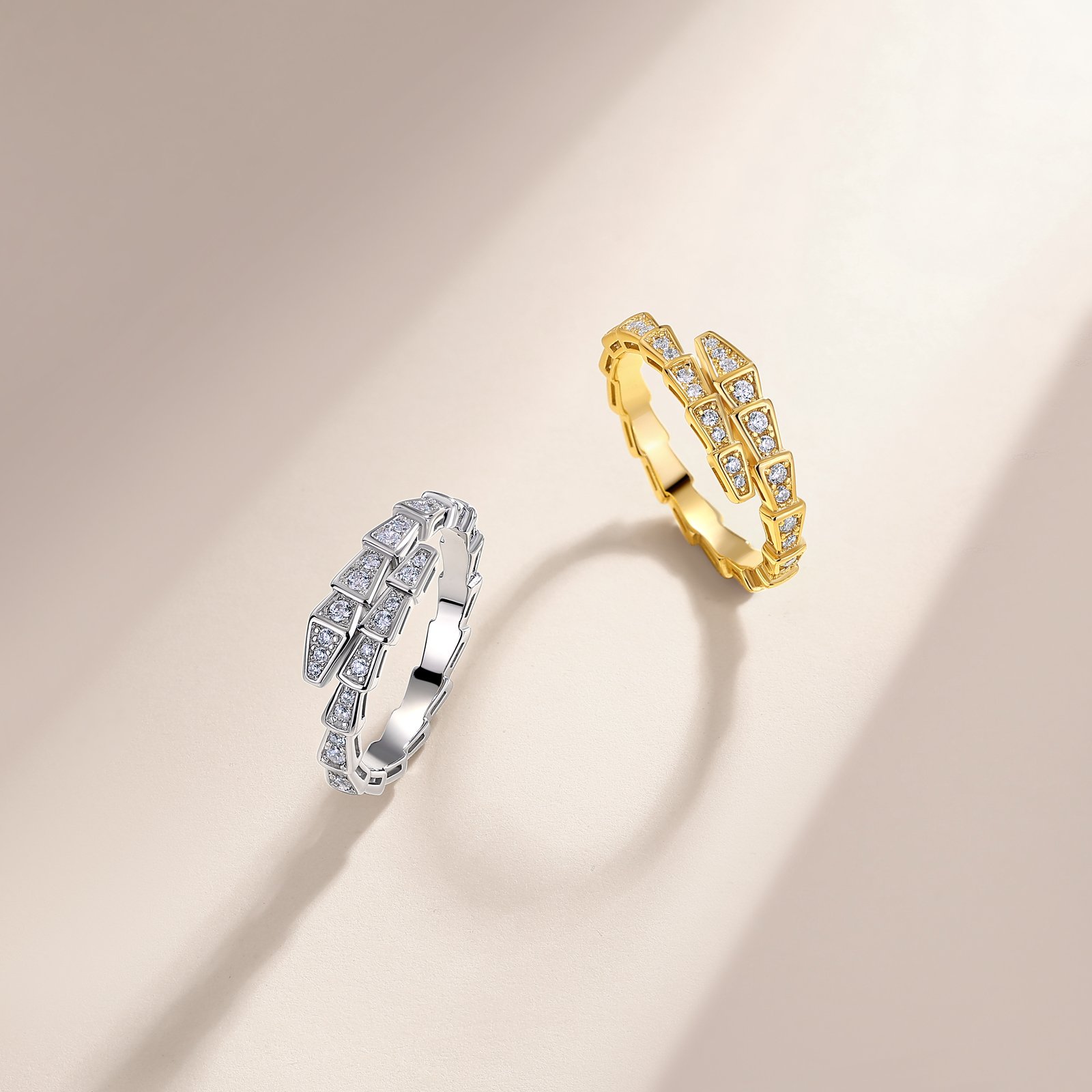 Moissanite Serpent Coil Wrap Ring - Image 3