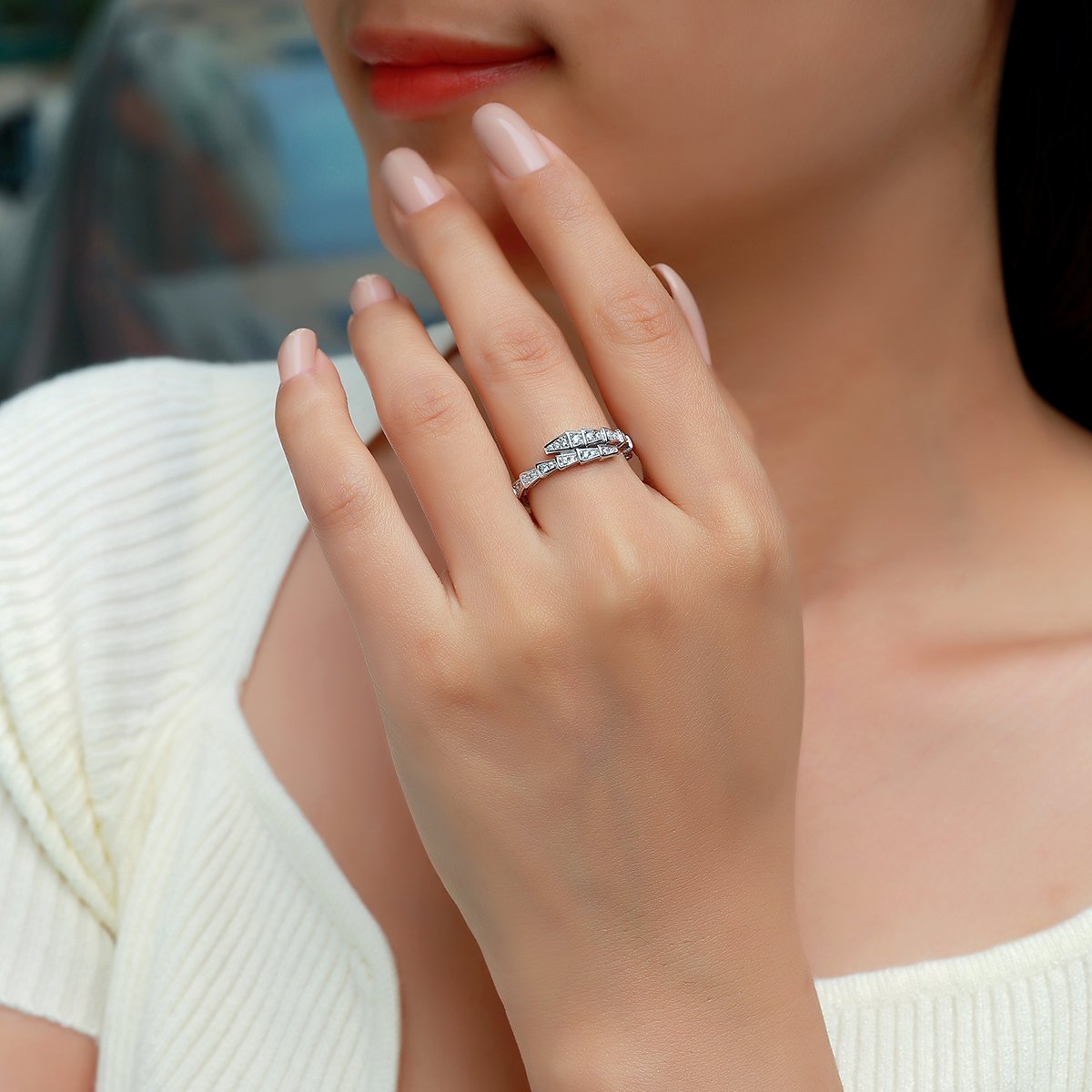 Moissanite Serpent Coil Wrap Ring - Image 5