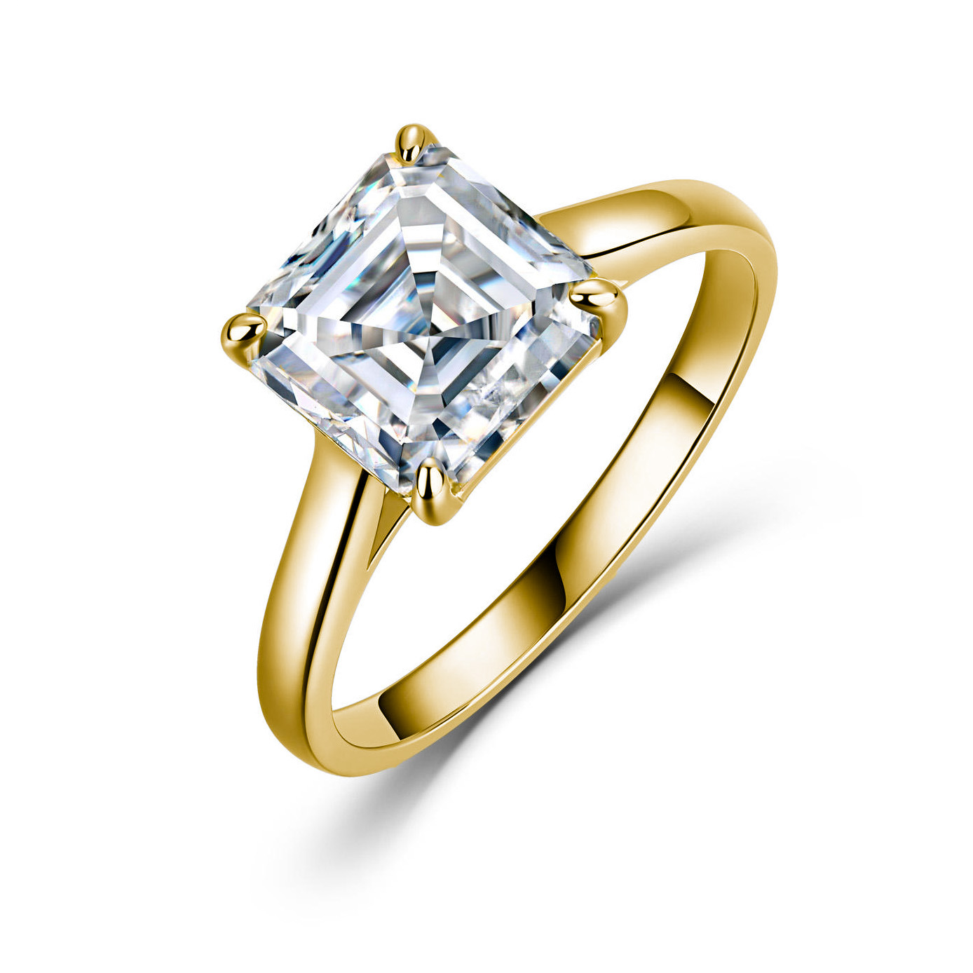 2.5ct Asscher-Cut Moissanite Solitaire Ring - Image 2
