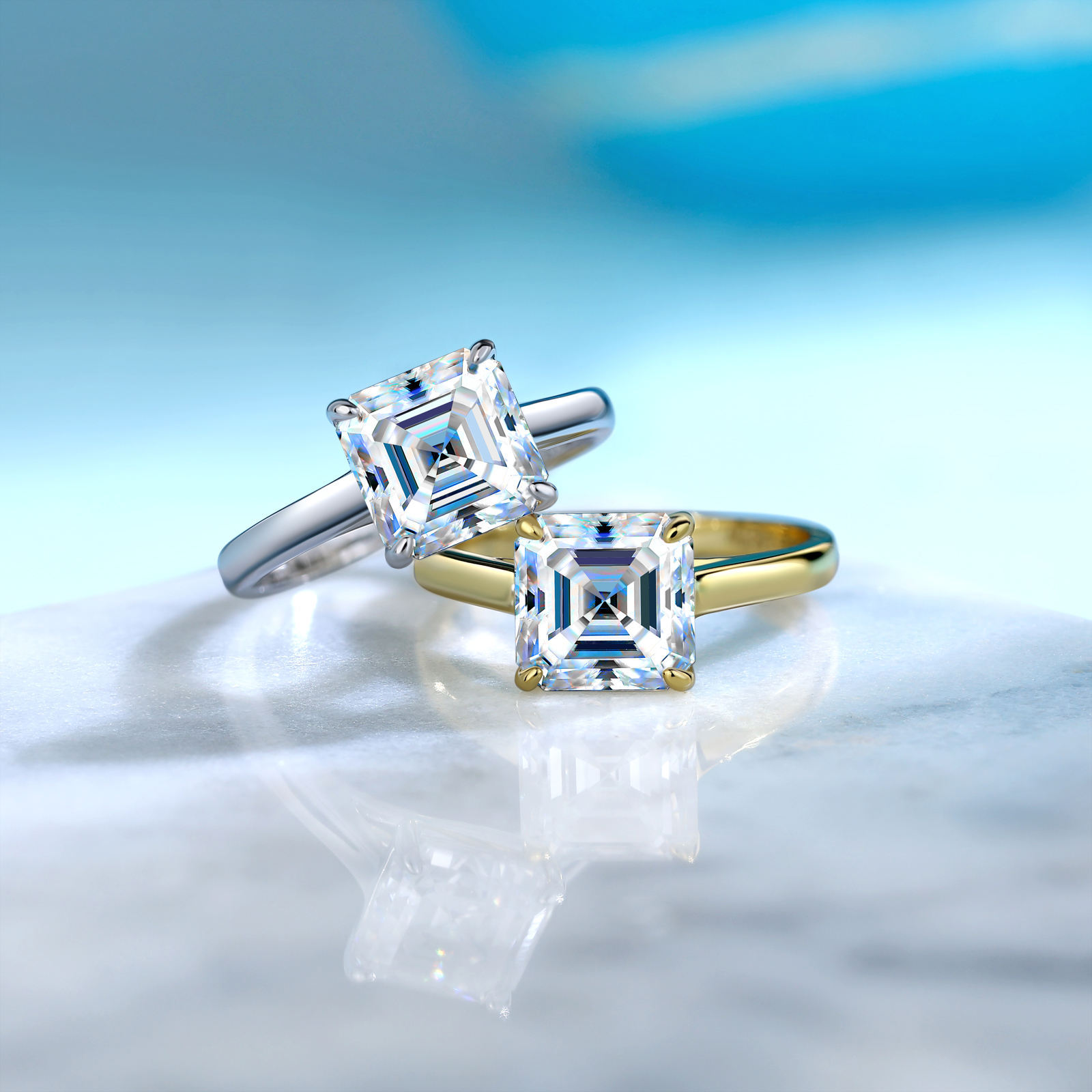 2.5ct Asscher-Cut Moissanite Solitaire Ring - Image 3
