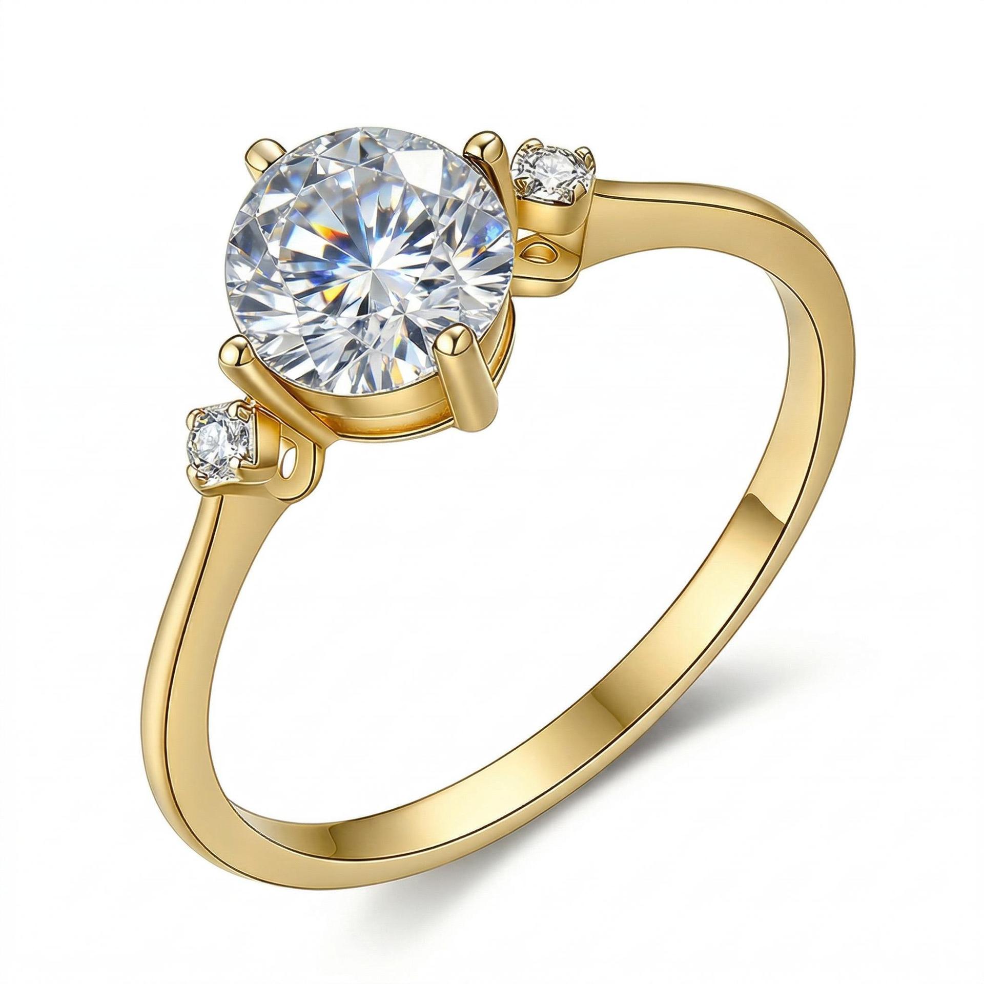 Round Moissanite Three-Stone Ring, 0.8ct DEW in 925 Silver - Image 3