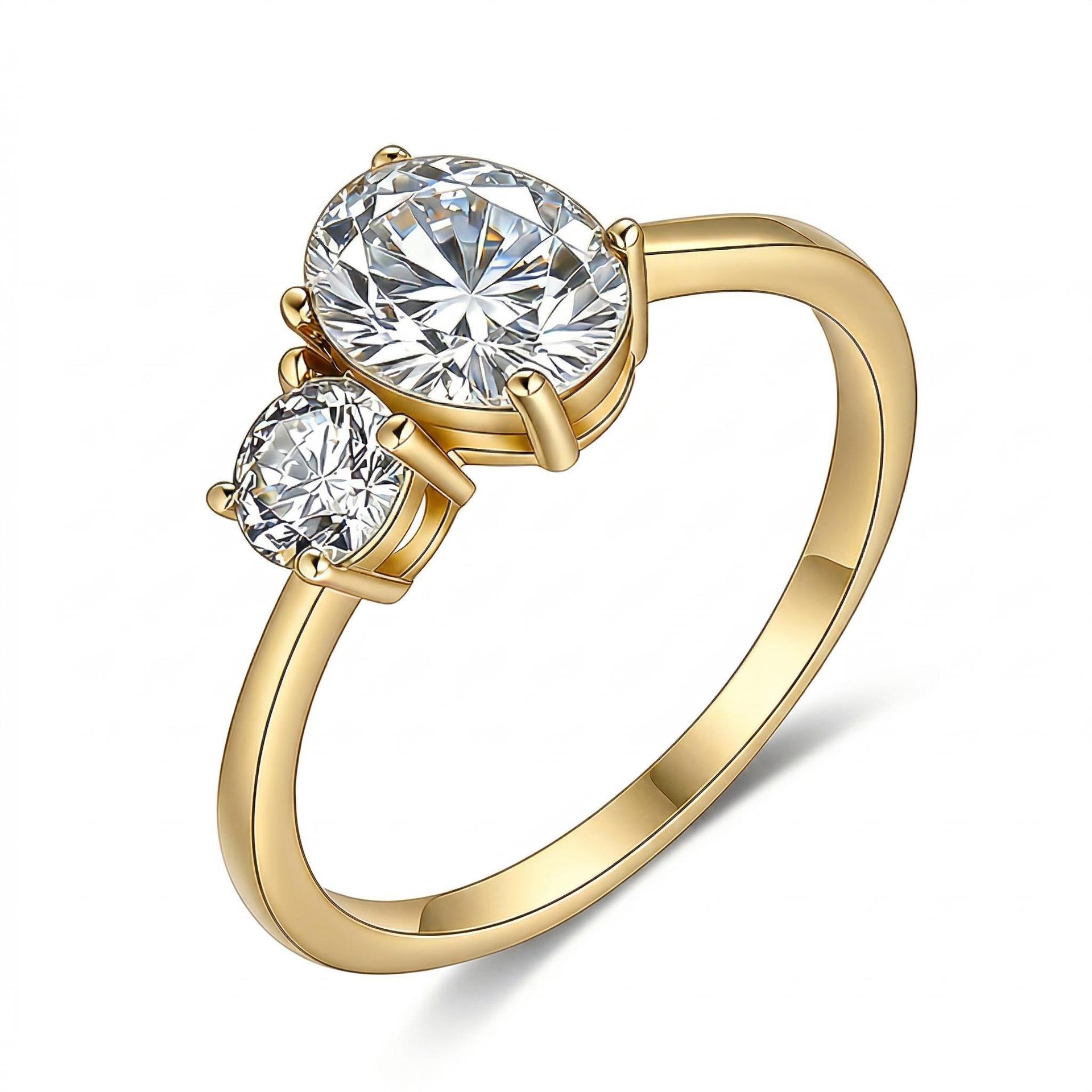 Oval & Round Two-Stone Moissanite Ring - Image 3