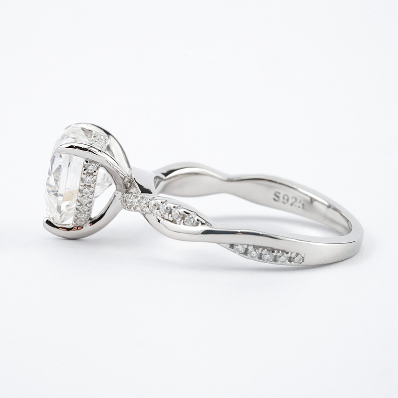 Heart-Cut Moissanite Twisted-Vine Solitaire Ring | 2.0ct DEW | 925 Silver - Image 4