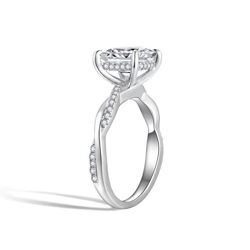 Princess-Cut Moissanite Twisted Vine Ring - Image 2