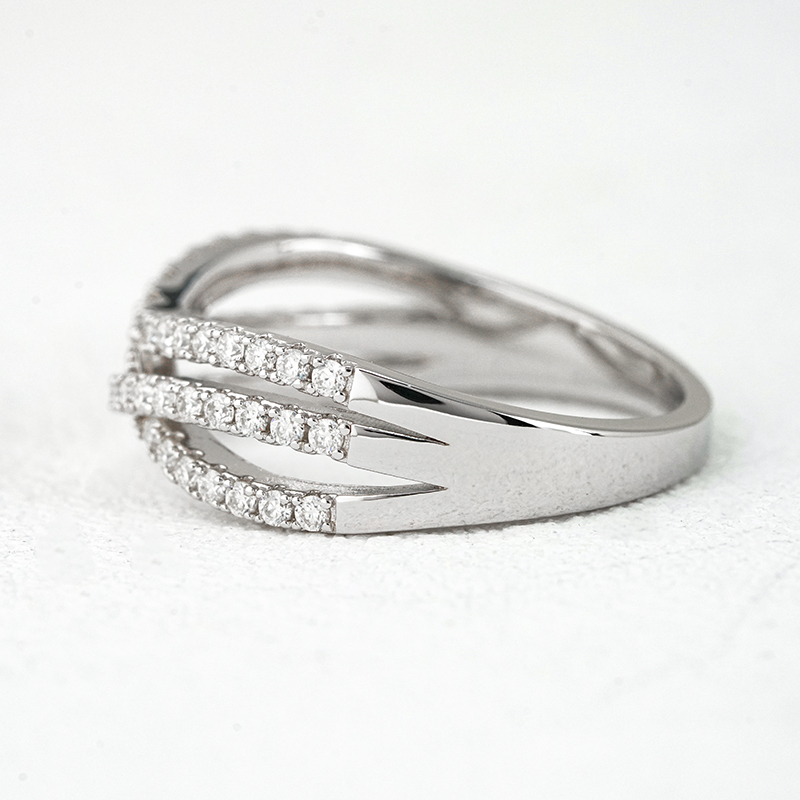 Interwoven Crossover Pavé Moissanite Band - Image 5