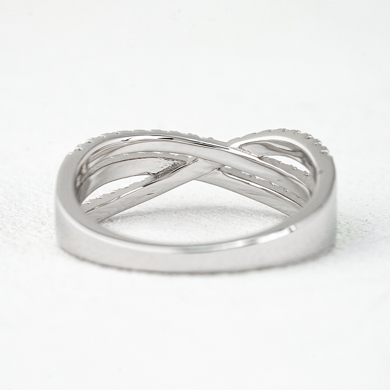 Interwoven Crossover Pavé Moissanite Band - Image 6