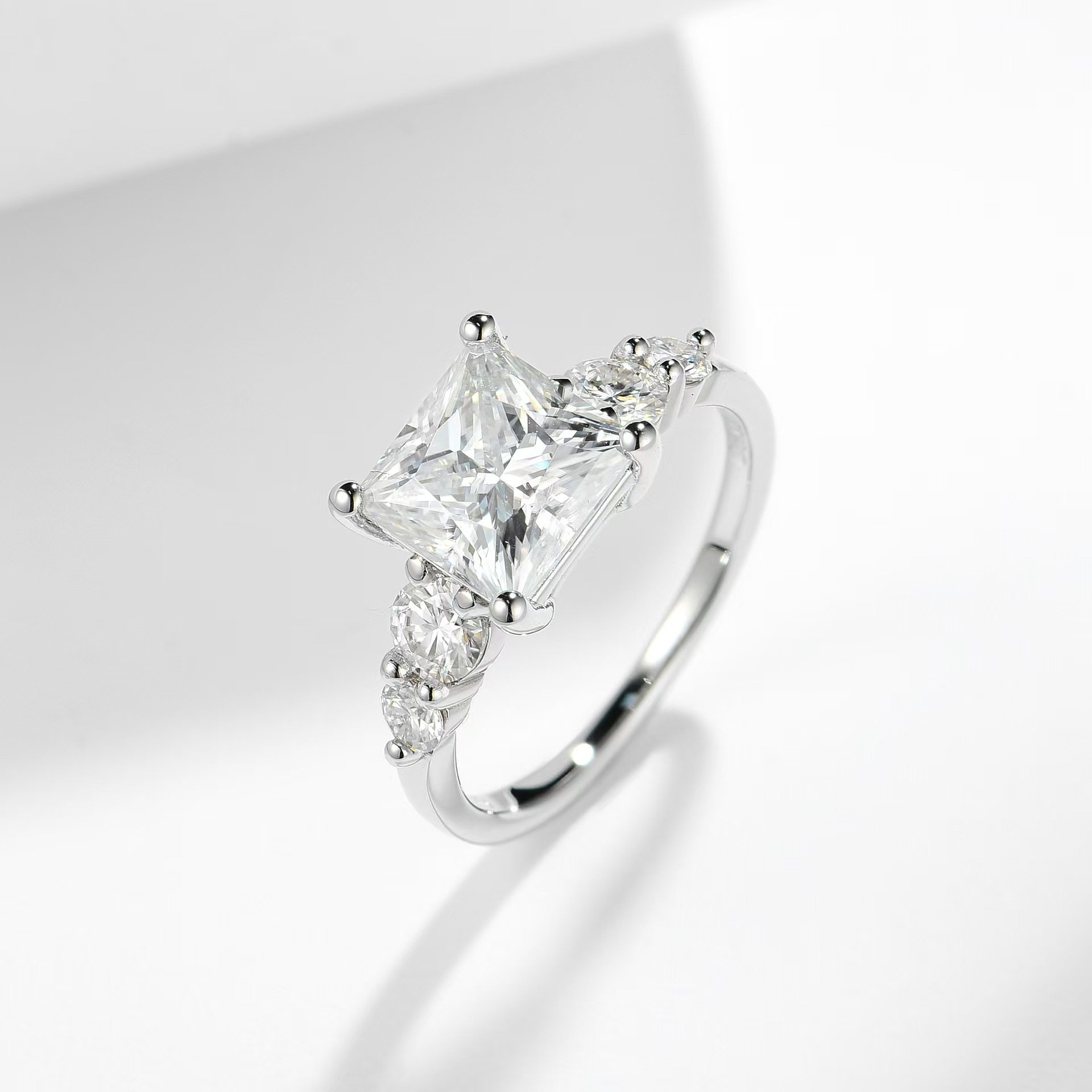 Princess-Cut Five-Stone Moissanite Engagement Ring - Image 2