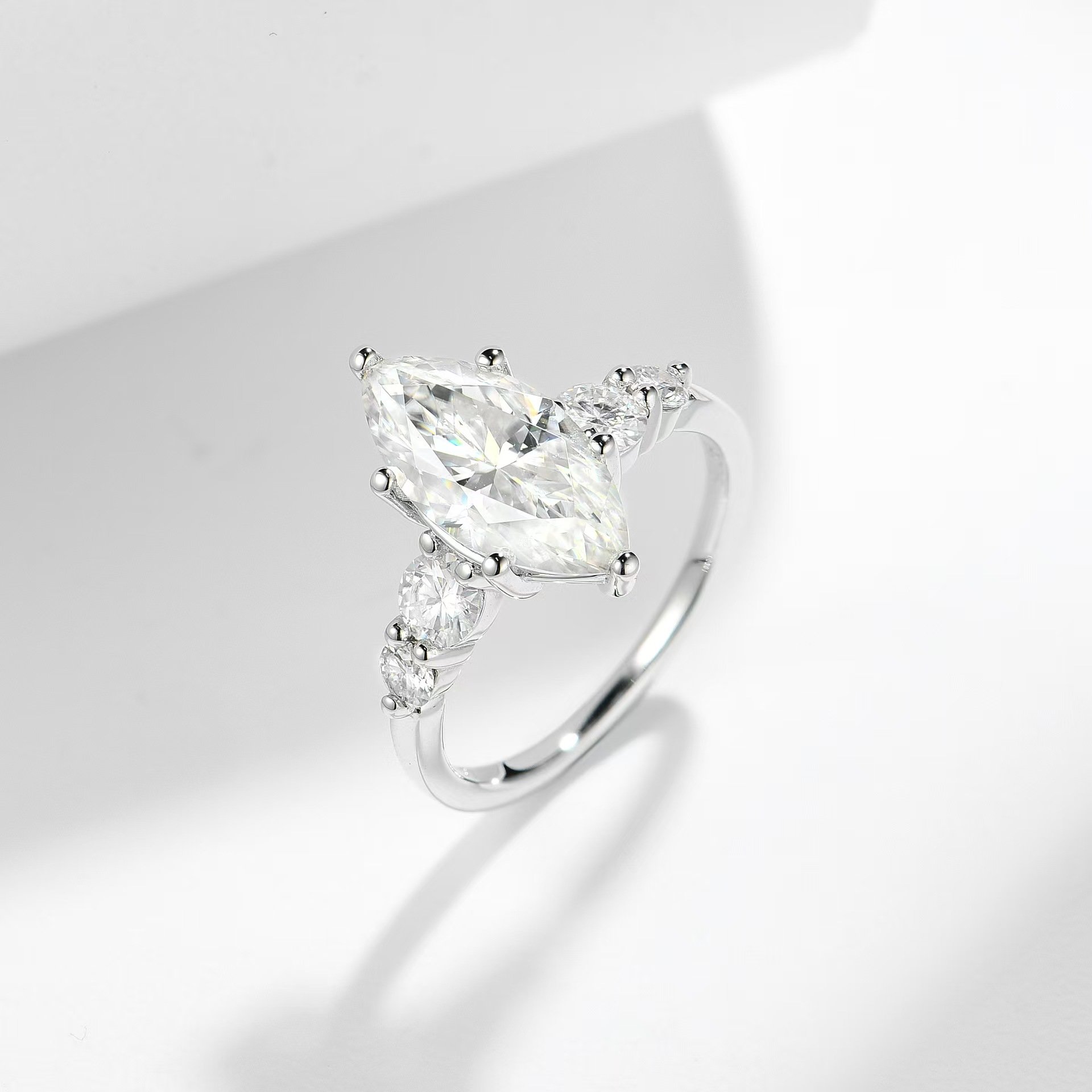Marquise Moissanite Five-Stone Ring - Image 2
