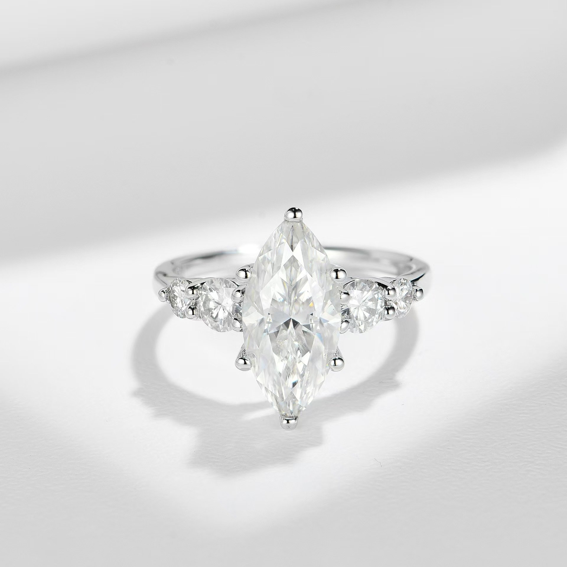 Marquise Moissanite Five-Stone Ring - Image 3
