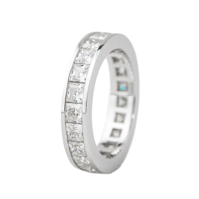 Princess-Cut Channel-Set Moissanite Eternity Band | Full Eternity Ring