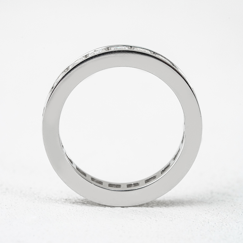 Princess-Cut Channel-Set Moissanite Eternity Band | Full Eternity Ring - Image 3