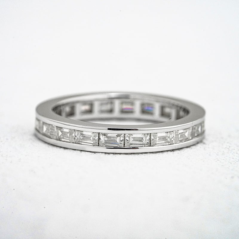 Baguette Moissanite Eternity Band Ring - Image 2