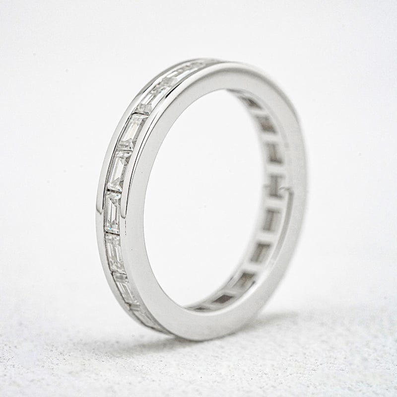 Baguette Moissanite Eternity Band Ring - Image 4