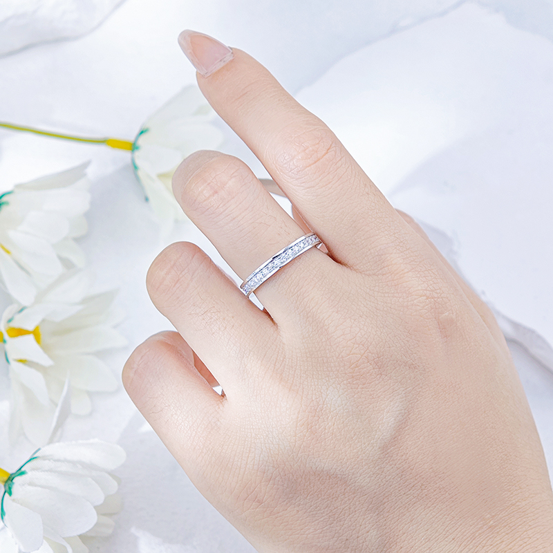 Baguette Moissanite Eternity Band Ring - Image 5